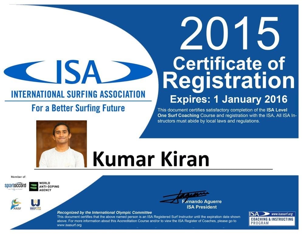 ISA-Certified-Surf-Instructor-Kiran-Kumar-Mantra-Surf-Club
